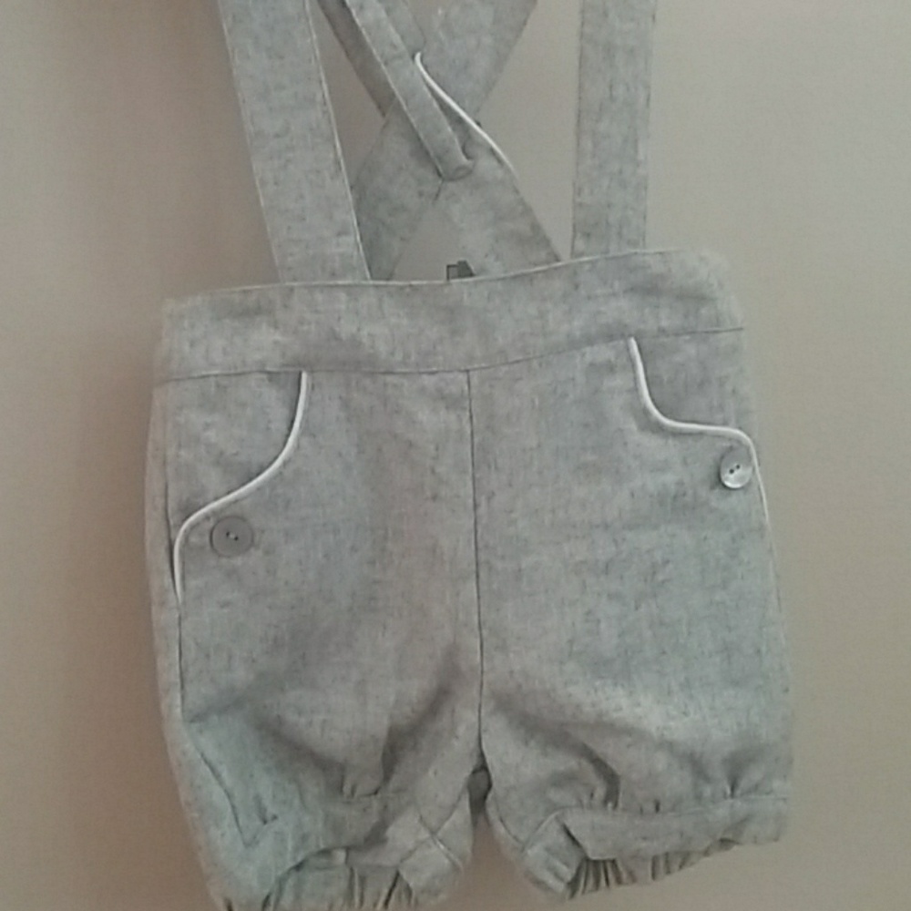 Grey Wool Baby Suspender Shorts Special Occasion